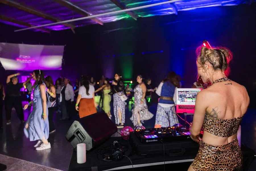 DJ Kat and the packed dance floor